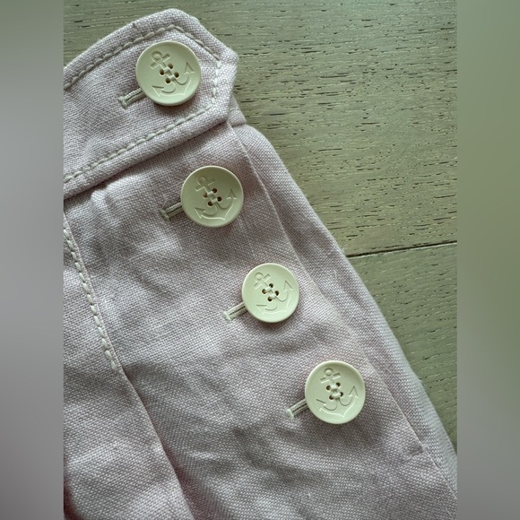 Zimmerman High Tide Button Embellished High Waisted 100% Linen Shorts - Picture 9 of 13